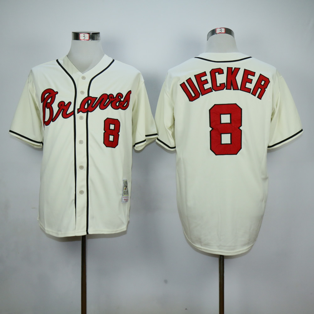 Men Atlanta Braves 8 Upton Cream MLB Jerseys